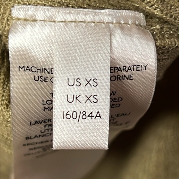 Free People We The Free Olive Green Long Sleeve Top Side Slits Soft Xs oversized - Picture 9 of 9